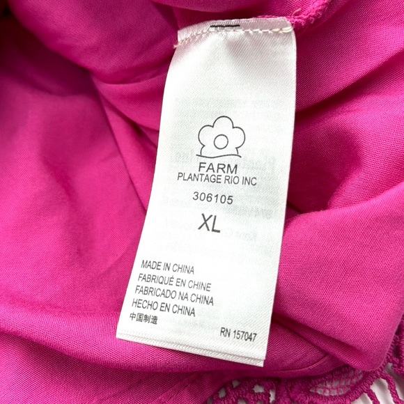 Farm Rio Morada Boa Guipire Lace Pink Mini Skirt Size XL - Picture 10 of 17